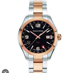 Good  Condition Philip Stein Traveller GMT Rose Gold Two tone